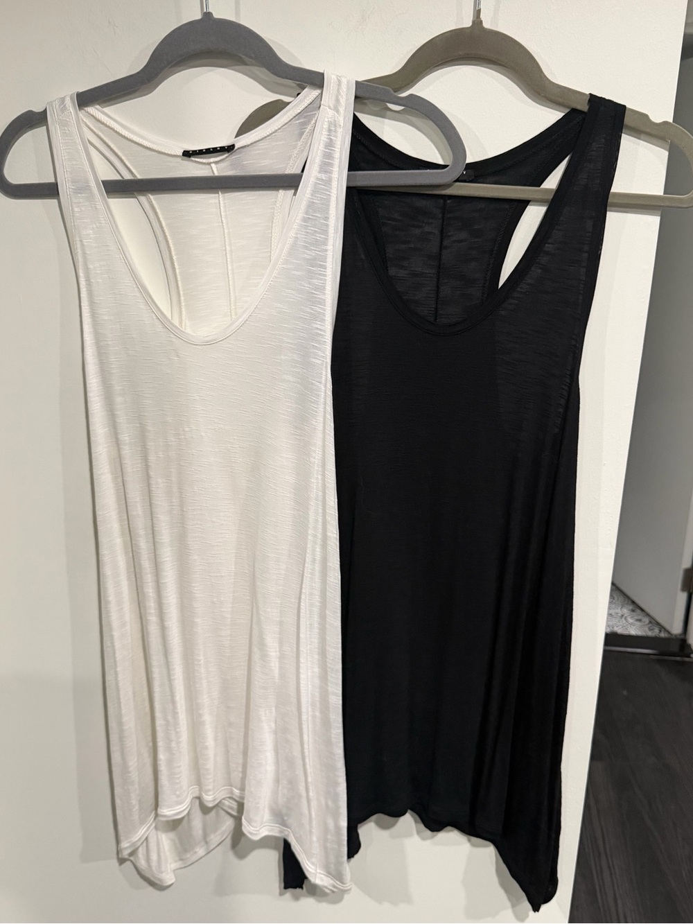 Sisley Scoop Neck Racerback Tanks in White and Black